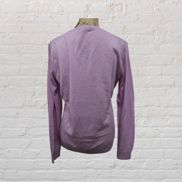 Lord & Taylor Merino Wool V-Neck Sweater - Picture 3 of 6